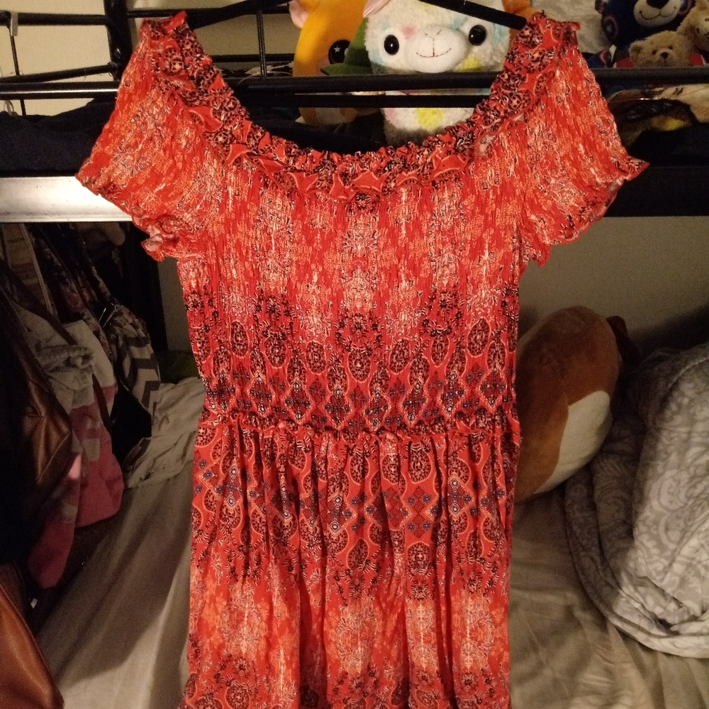 Red Off-the-shoulder Dress